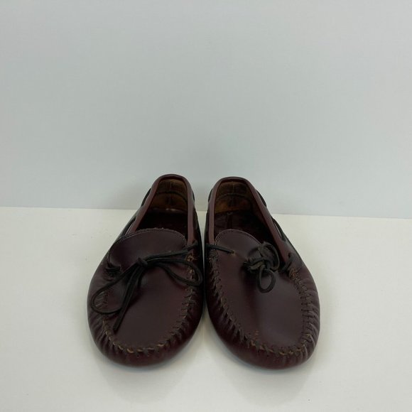 Minnie Tonka Classic Driver Moccasin Slip On Leather Brown Mens 11 - Picture 2 of 7